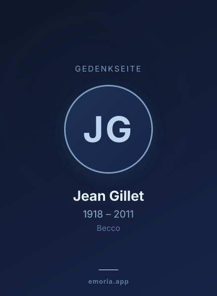Gedenkportrait von Jean Gillet