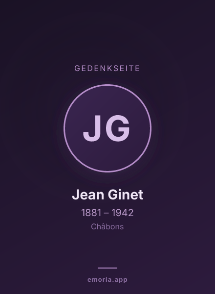 Gedenkportrait von Jean Ginet