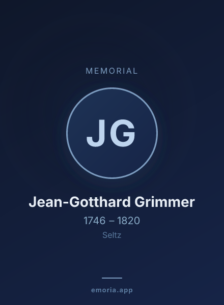 Memorial portrait of Jean-Gotthard Grimmer