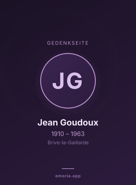 Gedenkportrait von Jean Goudoux