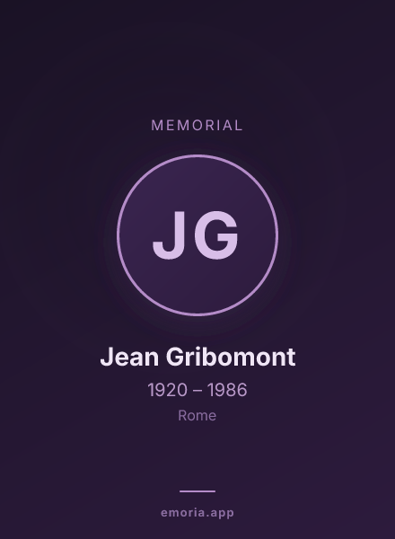 Memorial portrait of Jean Gribomont