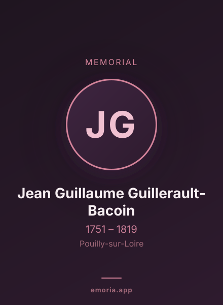 Memorial portrait of Jean Guillaume Guillerault-Bacoin