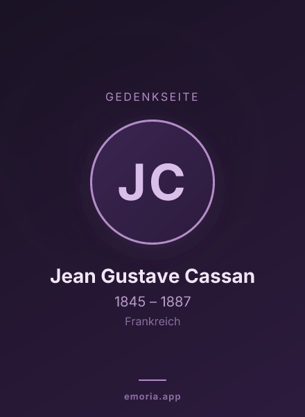 Gedenkportrait von Jean Gustave Cassan