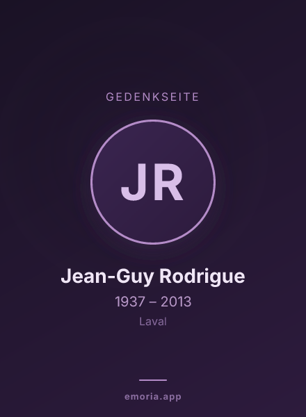 Gedenkportrait von Jean-Guy Rodrigue