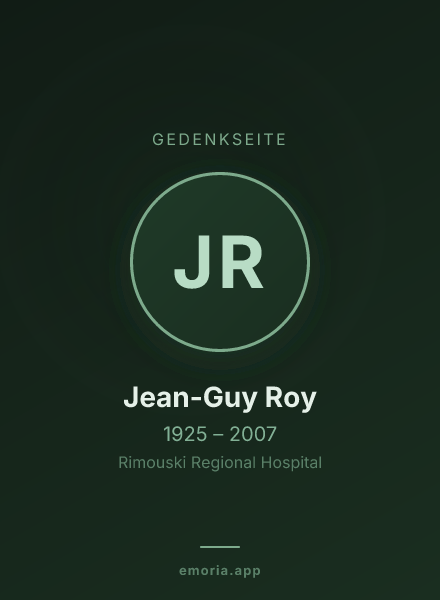 Gedenkportrait von Jean-Guy Roy