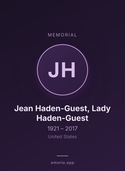 Memorial portrait of Jean Haden-Guest, Lady Haden-Guest