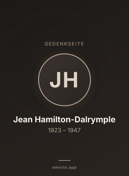 Gedenkportrait von Jean Hamilton-Dalrymple