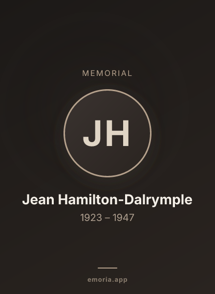 Memorial portrait of Jean Hamilton-Dalrymple