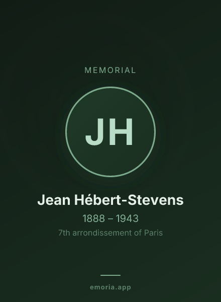 Memorial portrait of Jean Hébert-Stevens