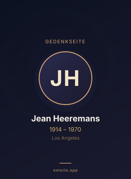 Gedenkportrait von Jean Heeremans