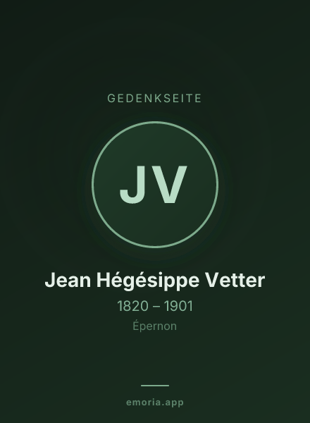 Gedenkportrait von Jean Hégésippe Vetter