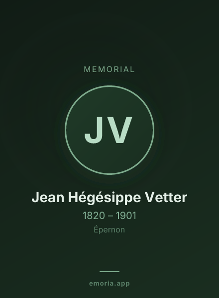 Memorial portrait of Jean Hégésippe Vetter