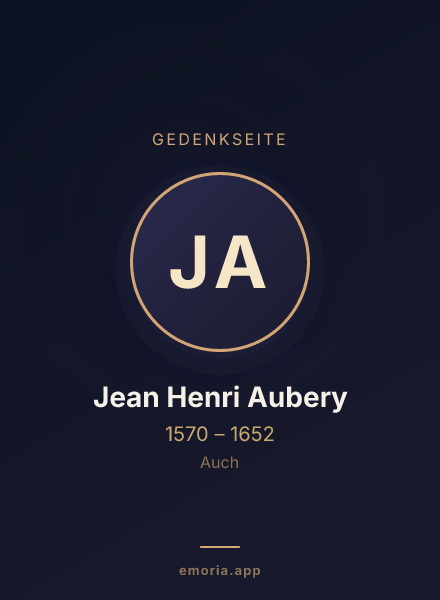 Gedenkportrait von Jean Henri Aubery