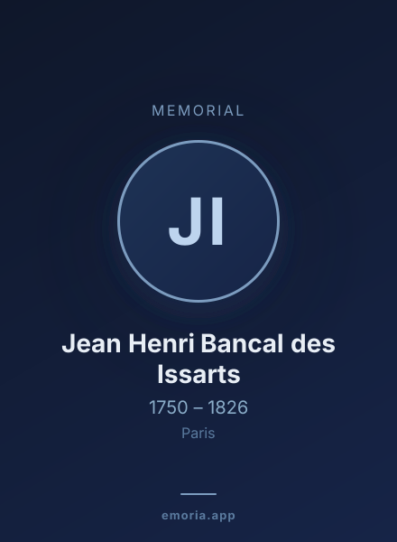 Memorial portrait of Jean Henri Bancal des Issarts
