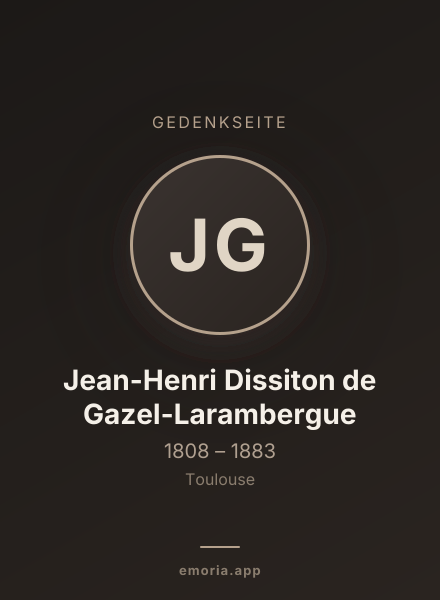 Gedenkportrait von Jean-Henri Dissiton de Gazel-Larambergue