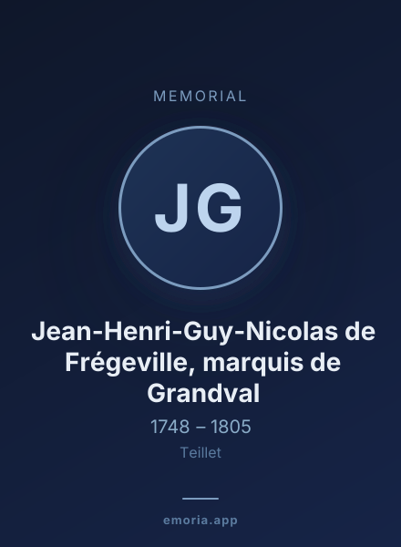 Memorial portrait of Jean-Henri-Guy-Nicolas de Frégeville, marquis de Grandval