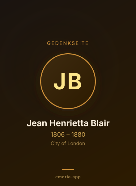 Gedenkportrait von Jean Henrietta Blair