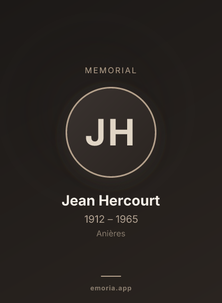 Memorial portrait of Jean Hercourt