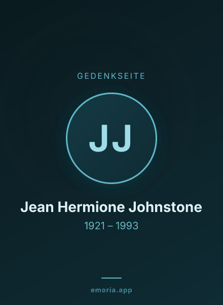 Gedenkportrait von Jean Hermione Johnstone