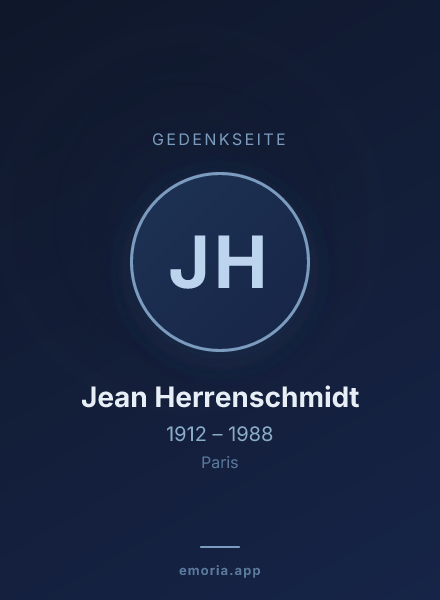 Gedenkportrait von Jean Herrenschmidt