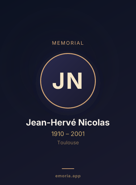 Memorial portrait of Jean-Hervé Nicolas