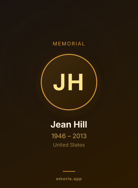 Memorial portrait of Jean Hill