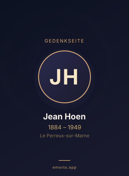 Gedenkportrait von Jean Hoen