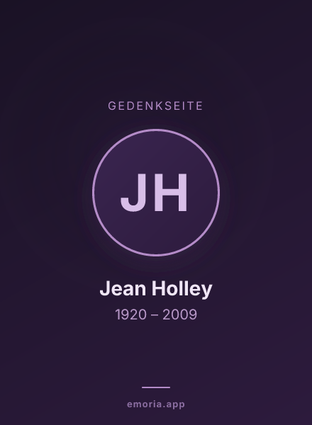 Gedenkportrait von Jean Holley
