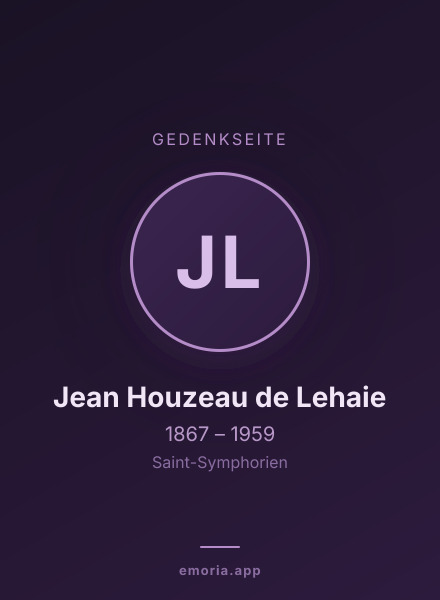 Gedenkportrait von Jean Houzeau de Lehaie