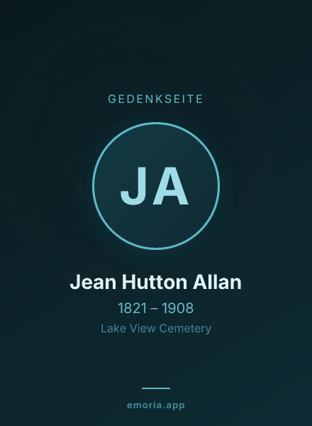 Gedenkportrait von Jean Hutton Allan