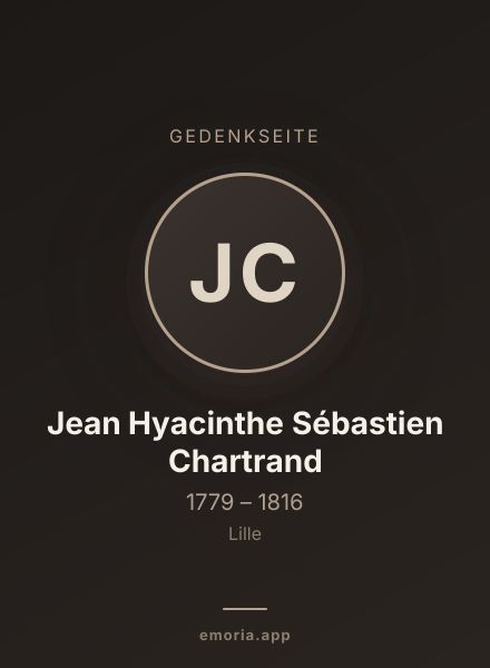 Gedenkportrait von Jean Hyacinthe Sébastien Chartrand
