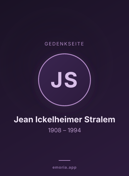 Gedenkportrait von Jean Ickelheimer Stralem