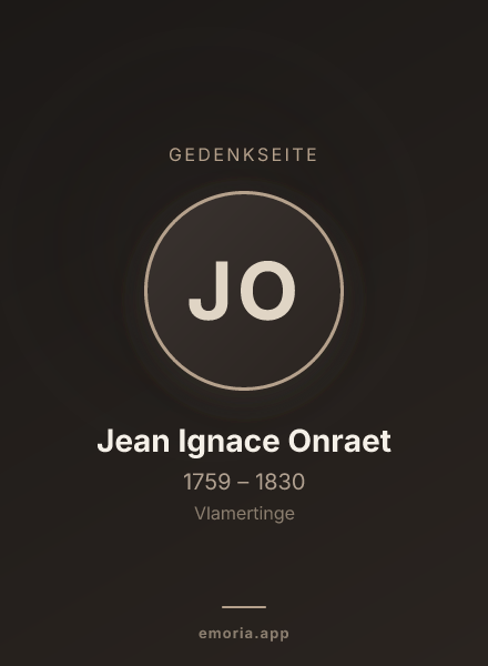 Gedenkportrait von Jean Ignace Onraet