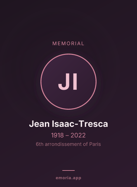 Memorial portrait of Jean Isaac-Tresca