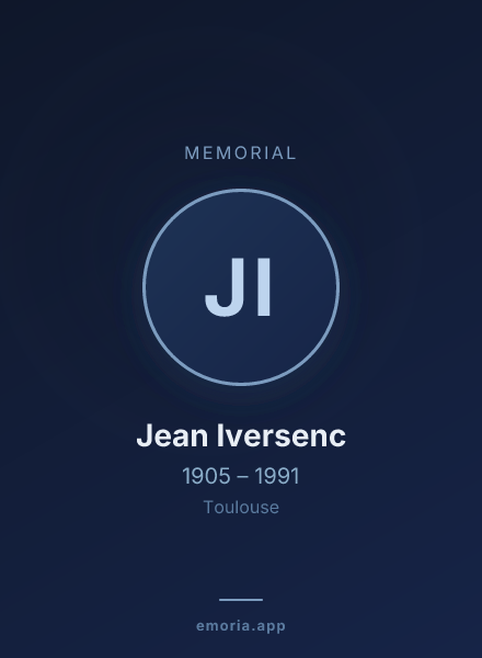 Memorial portrait of Jean Iversenc