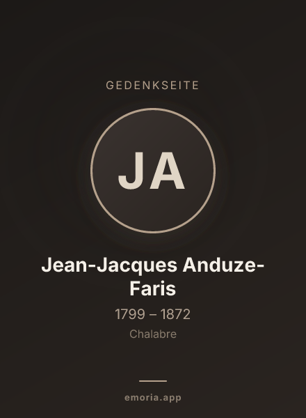 Gedenkportrait von Jean-Jacques Anduze-Faris