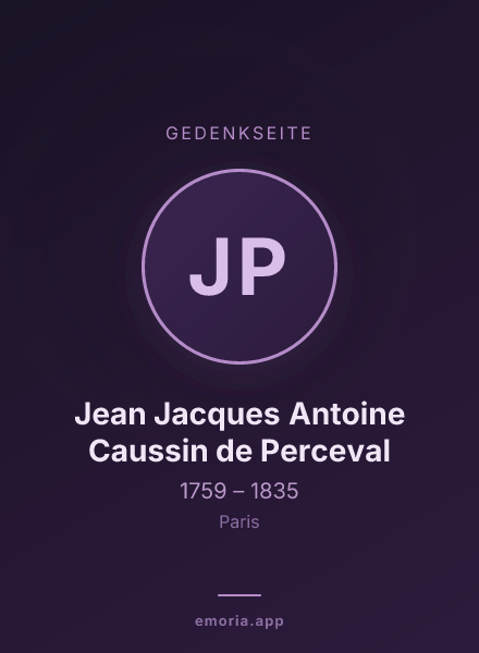 Gedenkportrait von Jean Jacques Antoine Caussin de Perceval