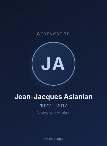 Gedenkportrait von Jean-Jacques Aslanian