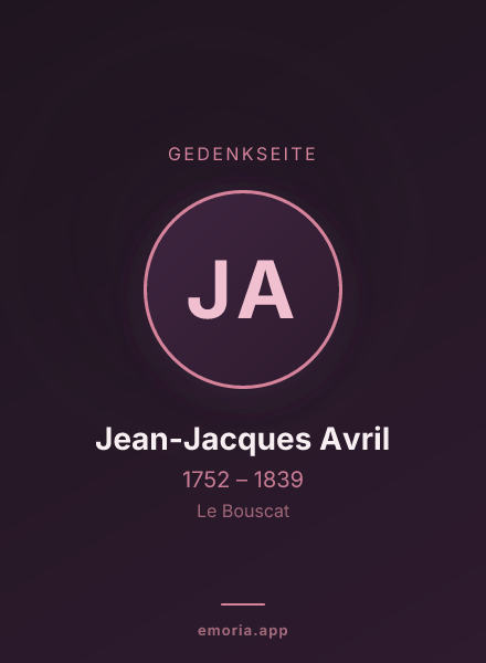 Gedenkportrait von Jean-Jacques Avril