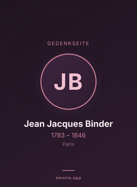 Gedenkportrait von Jean Jacques Binder