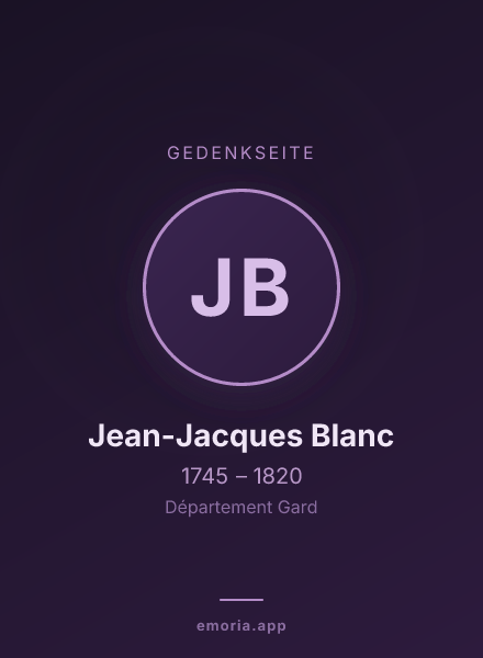 Gedenkportrait von Jean-Jacques Blanc