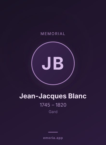Memorial portrait of Jean-Jacques Blanc
