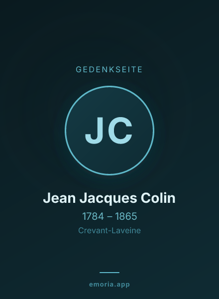 Gedenkportrait von Jean Jacques Colin