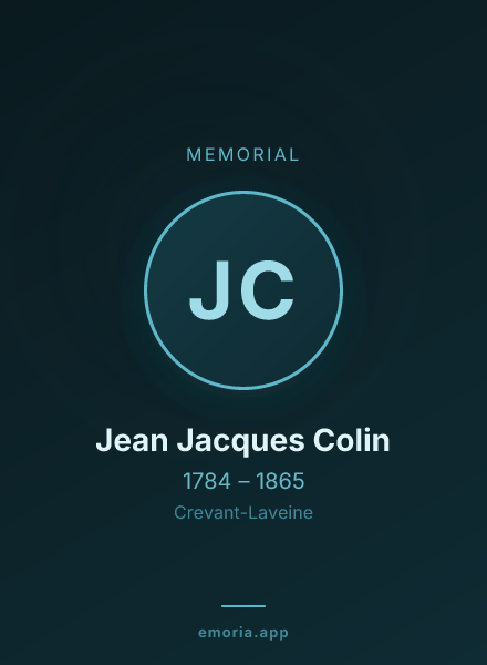 Memorial portrait of Jean Jacques Colin
