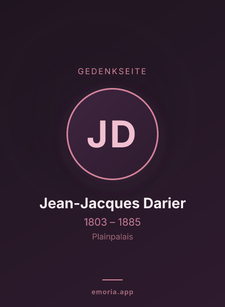 Gedenkportrait von Jean-Jacques Darier