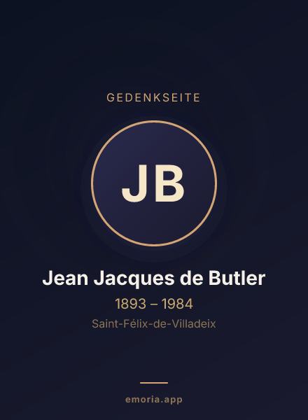 Gedenkportrait von Jean Jacques de Butler