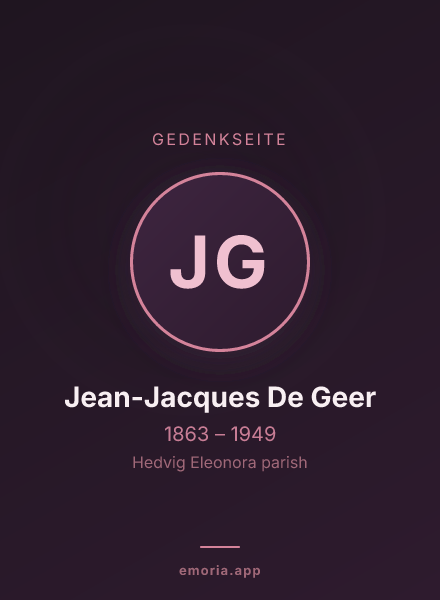 Gedenkportrait von Jean-Jacques De Geer