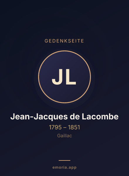 Gedenkportrait von Jean-Jacques de Lacombe