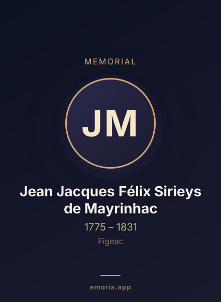 Memorial portrait of Jean Jacques Félix Sirieys de Mayrinhac