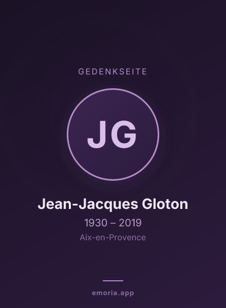 Gedenkportrait von Jean-Jacques Gloton